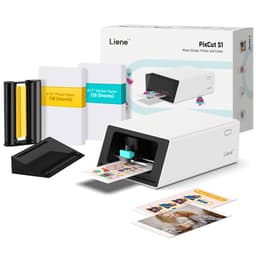Liene PixCut S1 Color Sticker Printer & Cutting Machine - All-in-One Sticker Maker for DIY Crafts, Custom Labels & Gifts. Thermal Dye-Sublimation Photo Printer, 300 DPI, Precise AI Auto-Cutting Starter Kit(18 Photo + 18 Sticker Sheets)